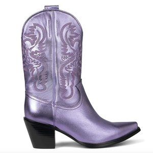 Jeffrey Campbell Purple Metallic Western Boots